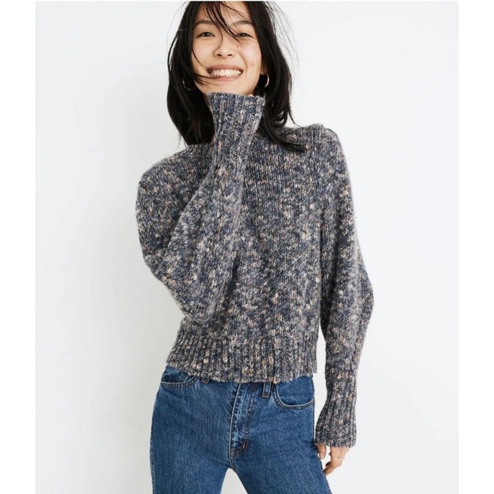 Madewell Balloon Sleeve Speckled Wool Blend‎ Sweater XS